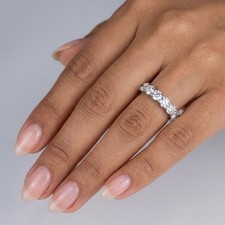 Eternity Wedding Ring Solid 14K Gold Classic Round 5.99 CT Natural Diamond H SI2