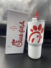 Chick-fil-A Originals 24oz Insulated Stainless Steel Travel Tumbler Cup W/STRAW