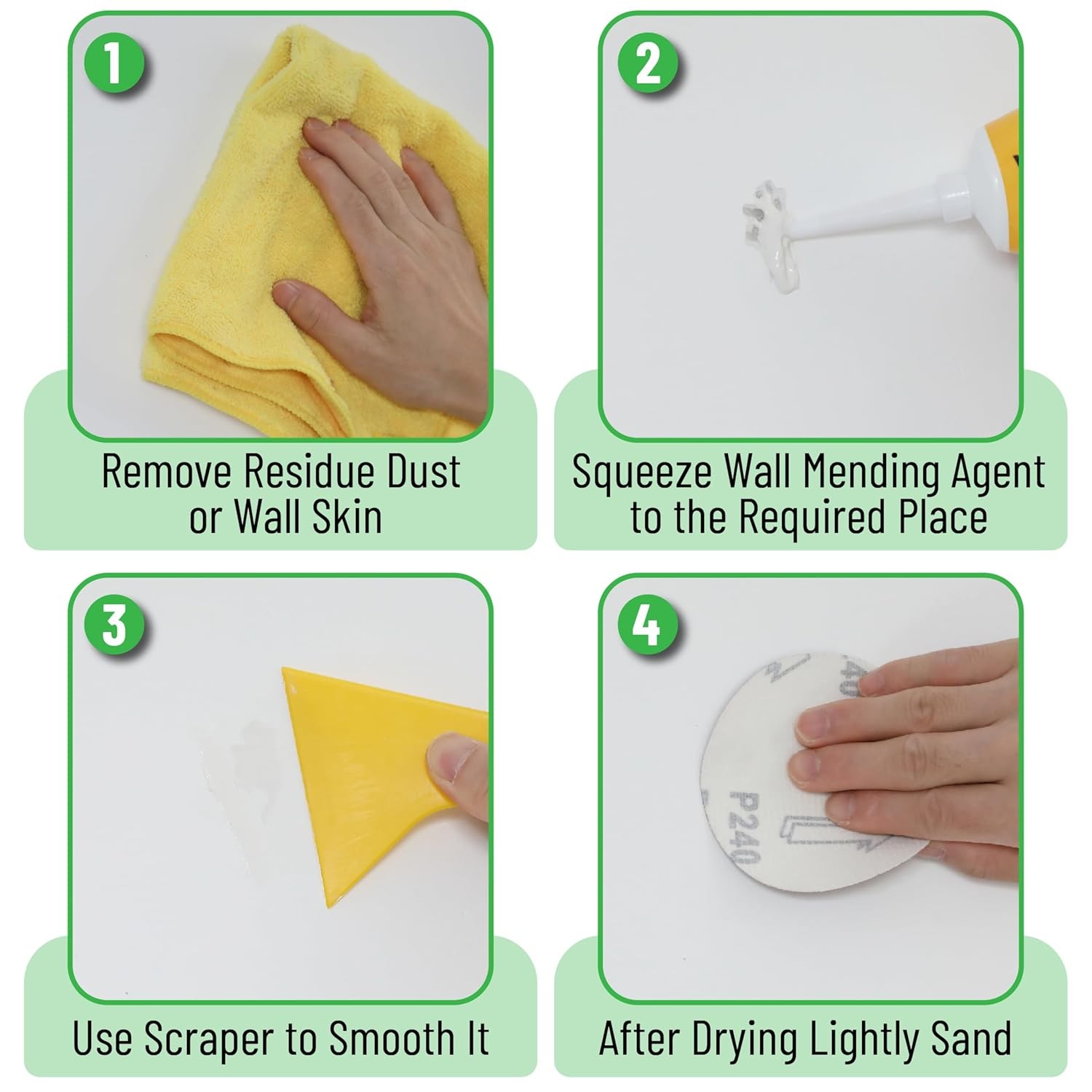 Drywall Repair Kit, 3 pcs Wall Spackle Repair Paste(120g Each), Drywall Patch