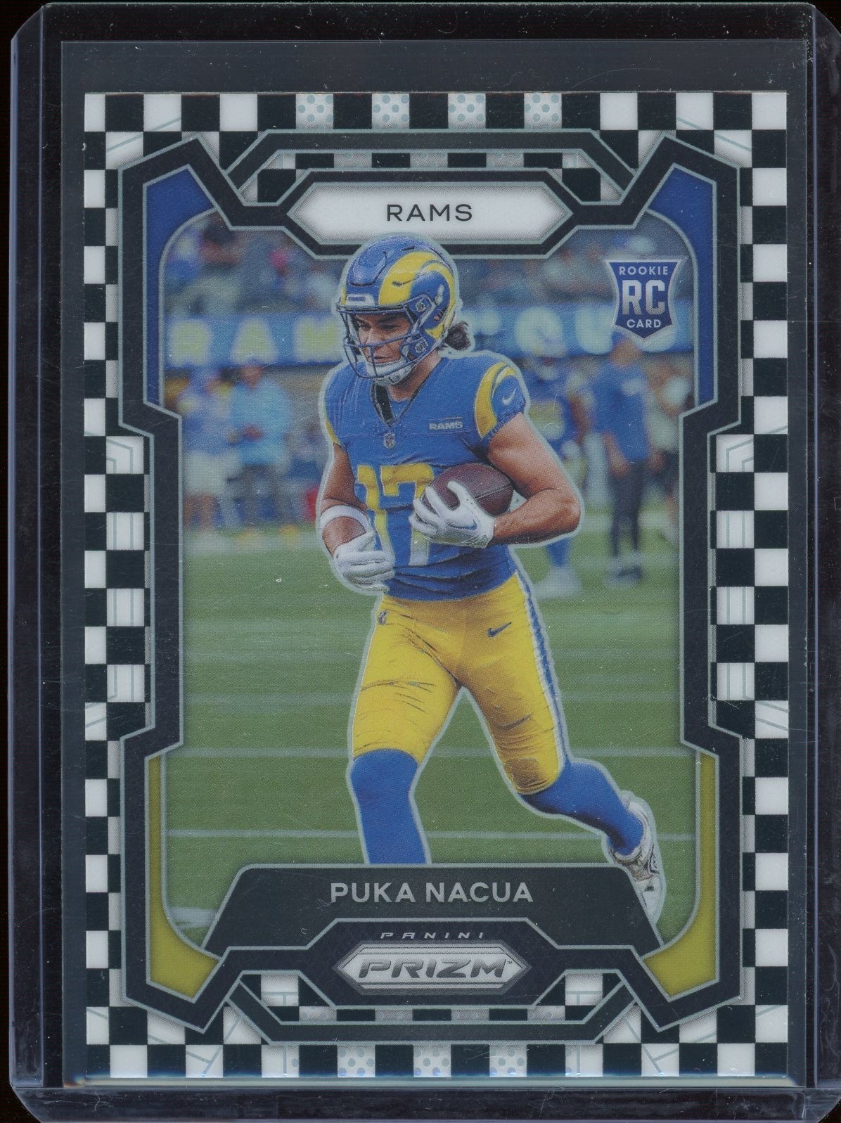 2023 Panini Prizm Puka Nacua #357 Black And White Checkerboard Rookie Rams