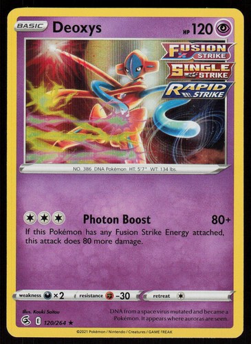 Deoxys 120/264 Holo Rare Fusion Strike Pokemon Lightly Played