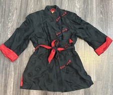 Vintage Women Smoking Jacket Original Belt Satin Silk Japanese Ying Tai Co