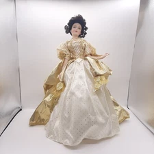 Franklin Mint Heirloom Marigold Victorian Porcelain Doll 18" gold gown