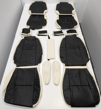 For Cadillac Escalade 2 Rows 2007-2011 Black White Leather Seat Covers Nt77
