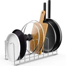 FLSEPAMB Lid Organizer Pot Lid Organizer 10-Tier Pot Lid Rack Holder Suitable 