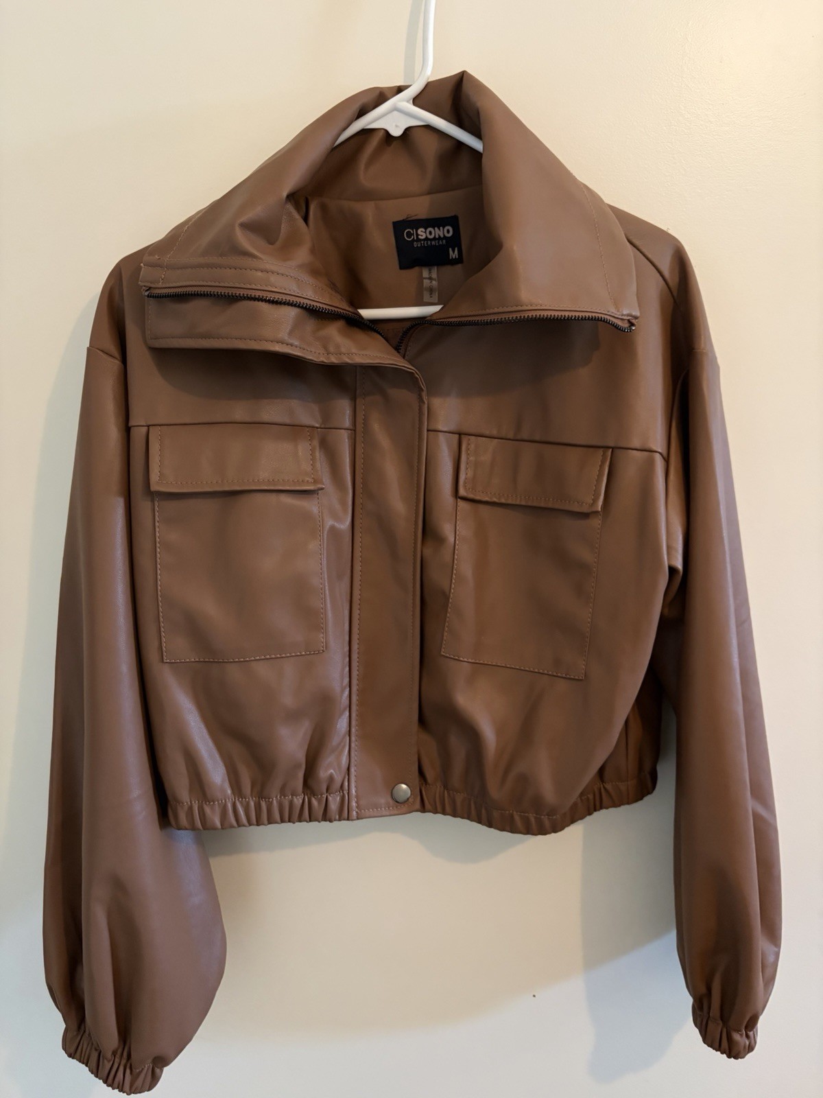 Women's Leather Jacket Brown- Medium, Great Condition Worn Once No Flaws