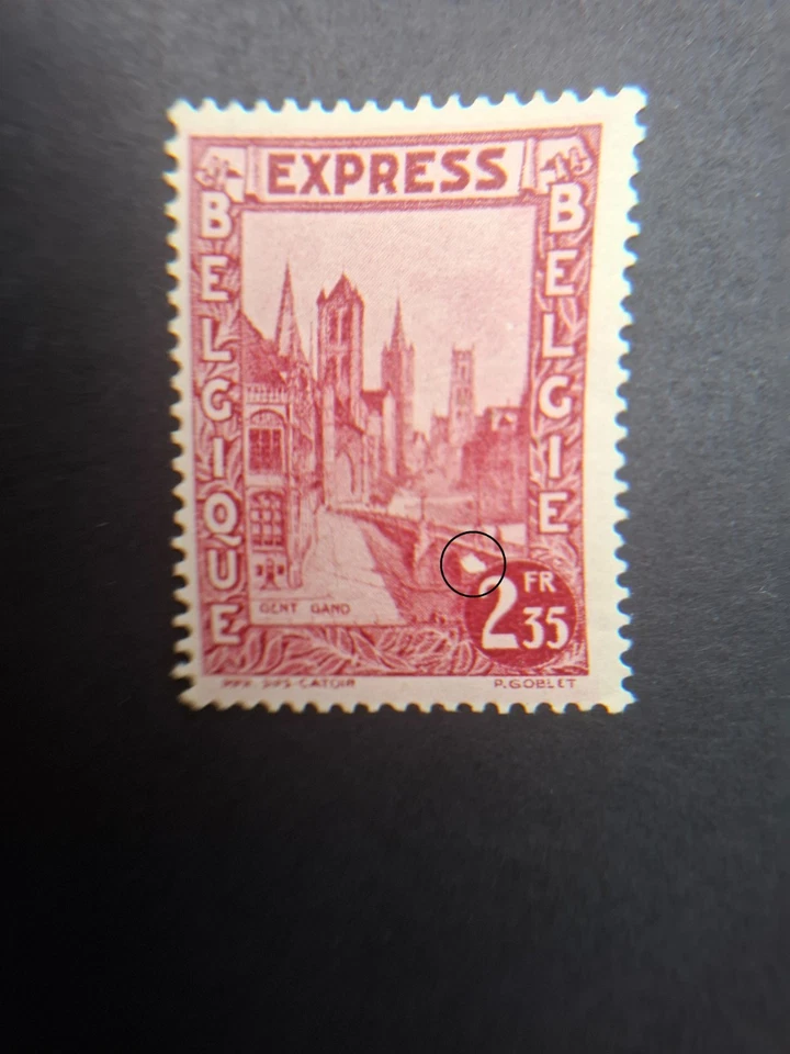Belgium 1929 - Express (urban views) - beautiful MLH stamps with plate error - Image 3 of 3