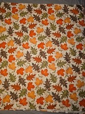 Fall Colors Tablecloth Oak Leaves Acorns Polyester Autumn Leaf 58" x 101" NICE 
