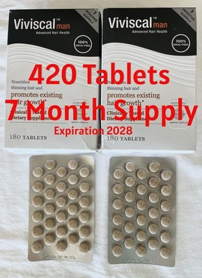 Viviscal 420 Tablets  2x180  + 60 Extra Hair Growth Men AUTHENTIC - Fast Ship