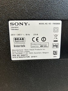 Defekt Sony KD-75XG8505 Display für Bastler/ Ersatzteile