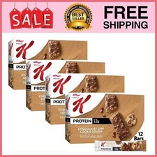 4 Box Bar Chocolatey Chip Cookie Dough Chewy Protein Meal Bars,12g Protein Snack