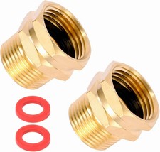 2 Pack Brass Garden Hose Adapter 3/4" GHT Female x 3/4" NPT Male Connector,GHT