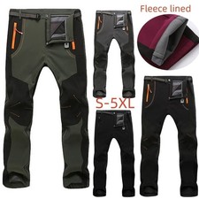 Mens Women Fleece Thermal Trousers Tactical Outdoor Combat Work Waterproof Pants