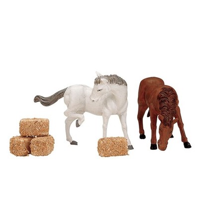 Lemax Village Collection, Feed for the Horses Set of 2.44 inches, White Brown