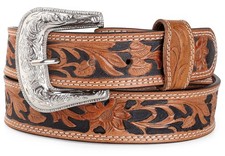 mens Western full grain Leather belt Strap w/Snaps for Interchangeable Buckle...