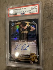 Kai Roberts 2025 Bowman Chrome Black Refractor Auto /10 PSA 8 Padres NM-MT MINT