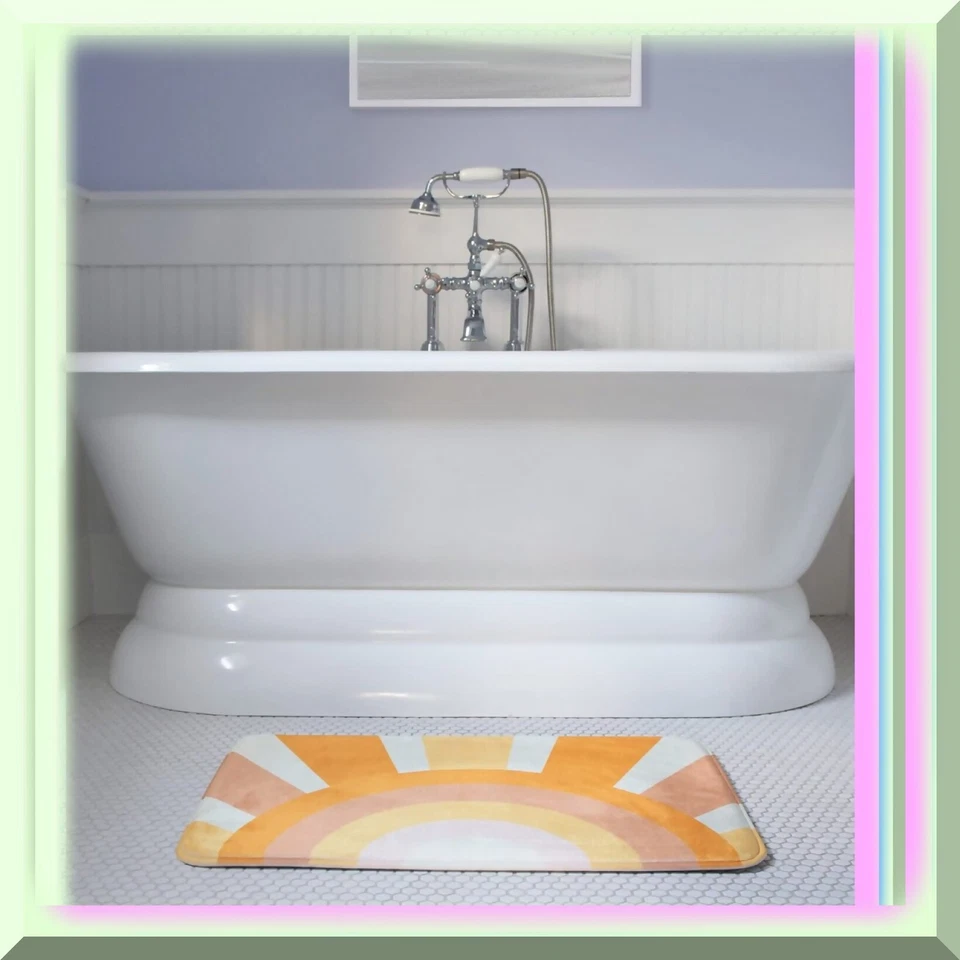 Alfombra de baño de espuma viscoelástica multicolor para mayor comodidad Foto 4 de 4