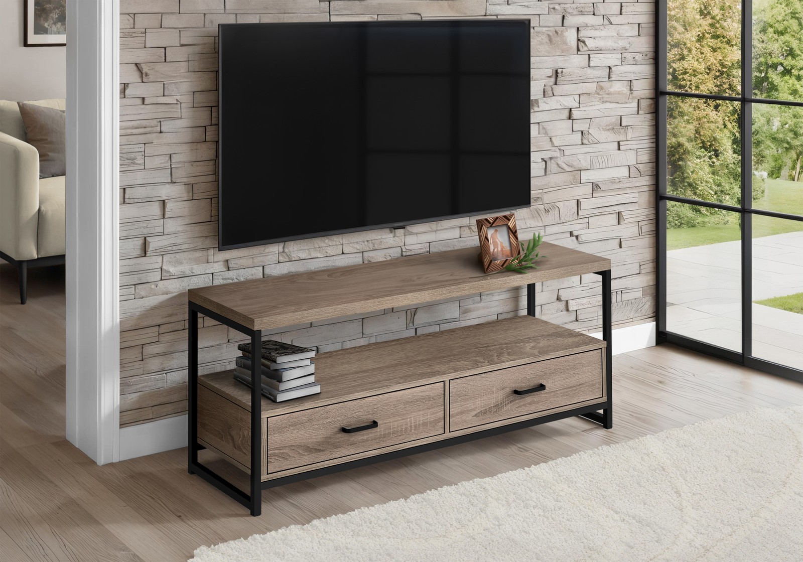 Tv Stand, 48 Inch, Console, Media Entertainment Center, Storage Drawers