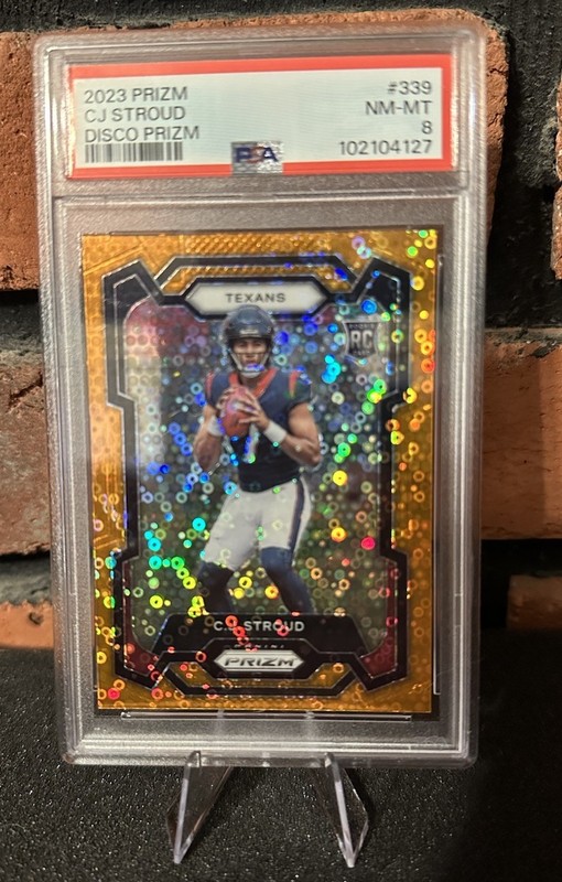 C.J. Stroud  RC 2023 Panini Prizm Disco #339 PSA 8