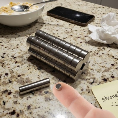 Tiny 6x2.6mm Round Magnets (40pcs) for Miniature Models & DIY Projects