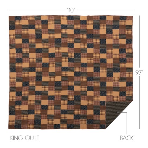 Primitive King Quilt Red Patchwork Patriotic Cotton Bedroom Decor VHC Brands - Picture 3 of 5