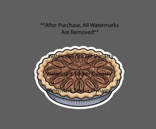 Pecan Pie Sticker Waterproof Decal Food Dessert Dinner Nuts Sugar Gift NEW
