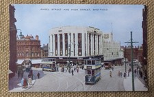 Sheffield Angel Street & High Street, Yorkshire, Valentine's Postcard