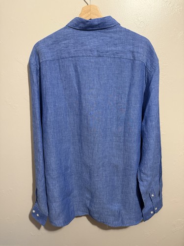 Marks & Spencer Men's Regular Fit Pure Linen Button Down Shirt Lightweight XL - Picture 8 of 11
