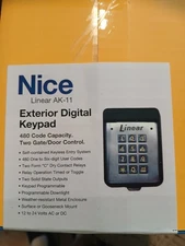 Nice Linear AK-11 Exterior Digital Keypad, brand new,  Unopened In Box