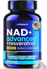 Liposomal NAD+ Resveratrol, Turmeric, Quercetin, CoQ10 for Energy, Anti-Aging.. 