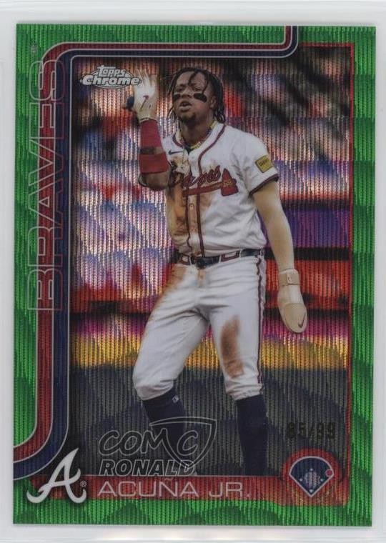 2025 Topps Chrome Green Wave Refractor 85/99 Ronald Acuna Jr Acuña #257 0qz9