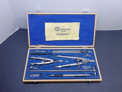 Germany; Gramercy Import Co., Vintage Drafting Set Complete With Case