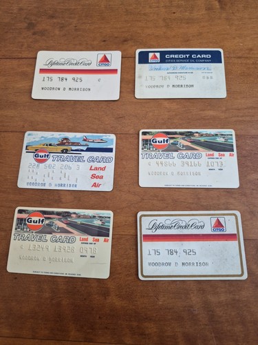 6 Vtg expired Credit cards, gas cards 70s Citgo And Gulf