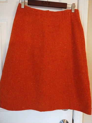 1960's Pandora Costume Maker Vintage MOD Tweed Orange Skirt - Picture 1 of 17