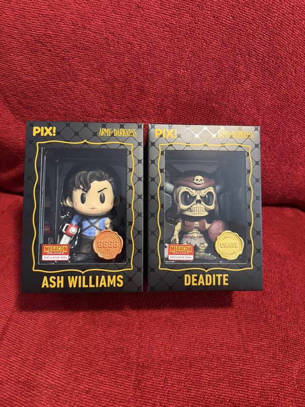 Thrilljoy Pix Army of Darkness Ash Williams LE6666 and Deadite Chase Con Sticker