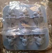 6 TOTENKOPF 3D Form Schokolade Fondant Eiswürfelform Neu BASTELN usw 