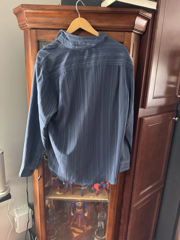 Camisa de vestir GNW azul grande para hombre Foto 2 de 2