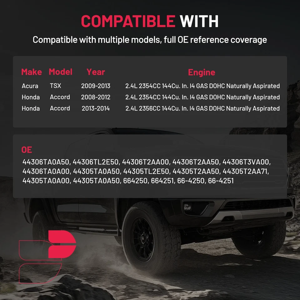 Par conjunto de juntas de eje CV delantero derecho derecho para Honda Accord tracción delantera 2,4 L 2008-2012 Foto 4 de 4