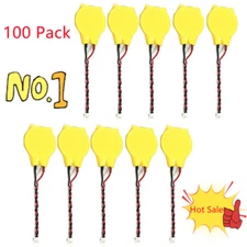 10PCS CMOS BATTERY CR2032 LAPTOP BIOS BATTERY 2 WIRE CABLE MOLEX 2 PIN CONNECTOR