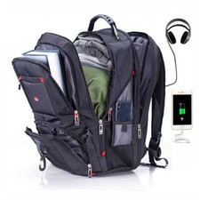 New Men's Multifunctional Waterproof Backpack with USB Support