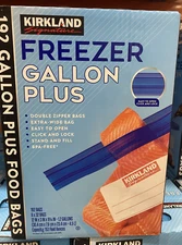 Kirkland Signature Freezer Gallon Plus Bags Double Zipper, 192 Count Extra Wide