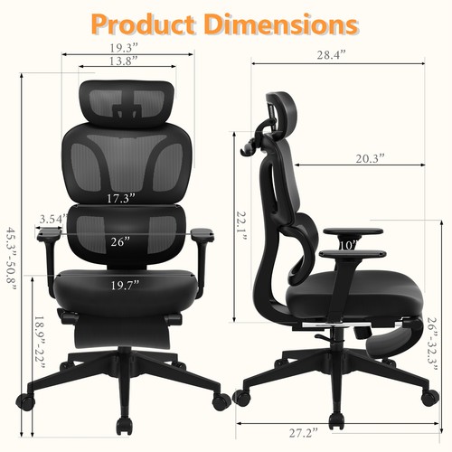 FLEXISPOT Big and Tall Mesh Office Chair, Computer Chair with Footrest, OC4-SE - Picture 15 of 49
