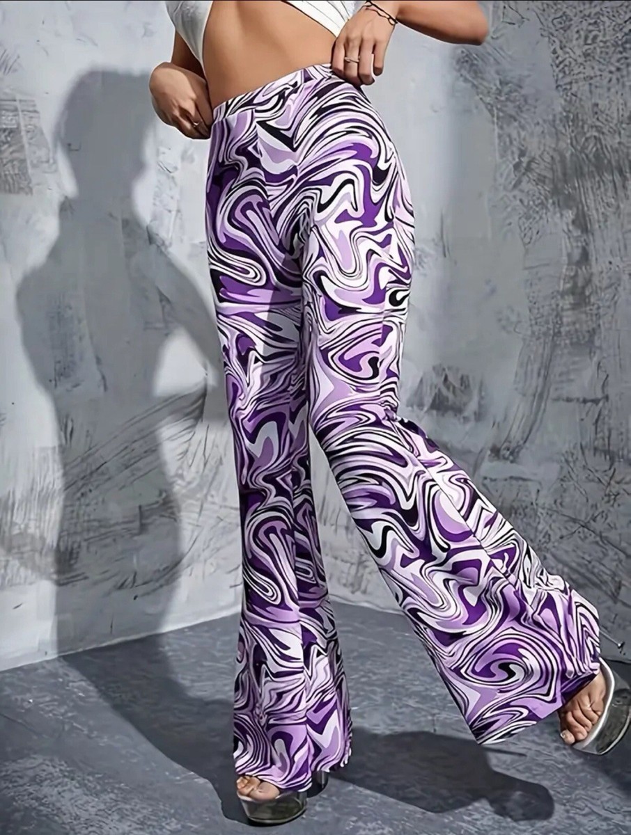 Women's Flare Leggings | Forbidden Pants Purple XXL | eBay