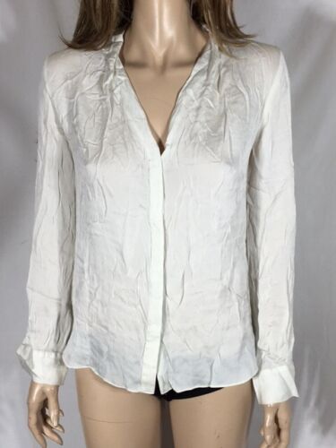 Ellie Tahari Rosalina Damen-Bluse neu mit Etikett cremefarben Größe XS