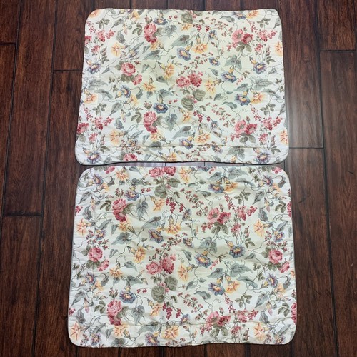2 Vintage Laura Ashley Melrose Morning Glory Standard Pillow Shams Floral