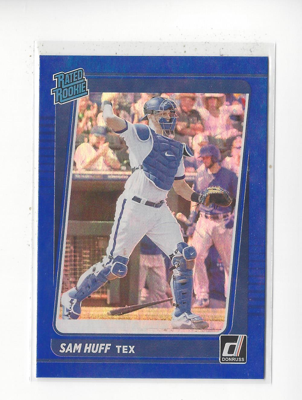 2021 Donruss Holo Blue #44 Sam Huff RR RC Rookie Rangers