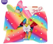 NWT Claire's Girls JoJo Siwa Rainbow Candy Large Signature Hair Bow