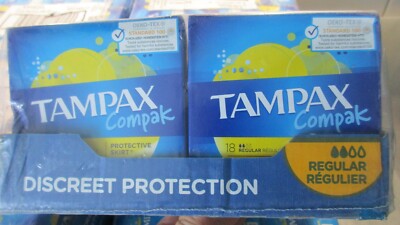 Tampax Compak Regular (MHD 06.24) Tampons Applikator 18 Stuck pro Packung x 6er