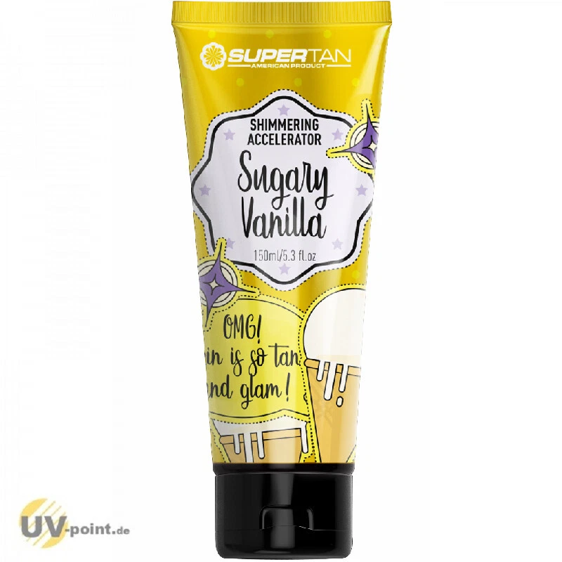 SuperTan SUGARY VANILLA Shimmering Accelerator 150ml Solarium Bräunungs Kosmetik