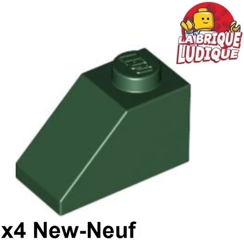 Lego - 4X Slope Brick Inclined 45 2X1 Dark Green 3040 NEW